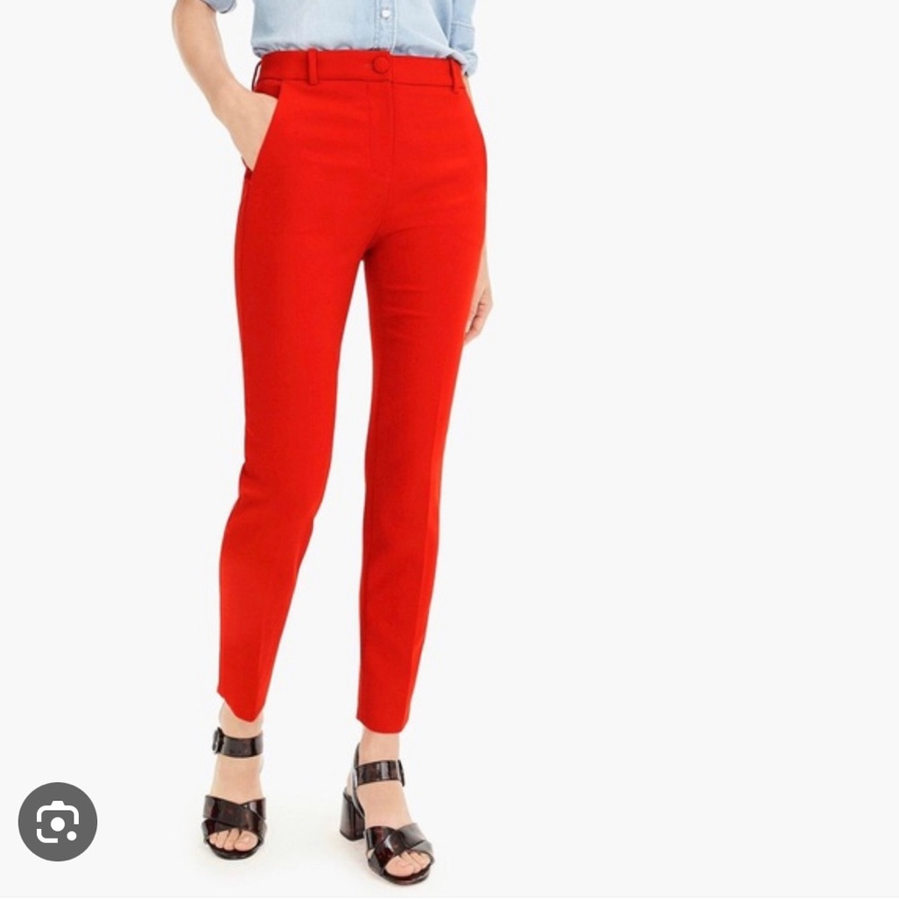 J. Crew Cameron High Rise Cropped Pant in Ripe Cherry, Size 4